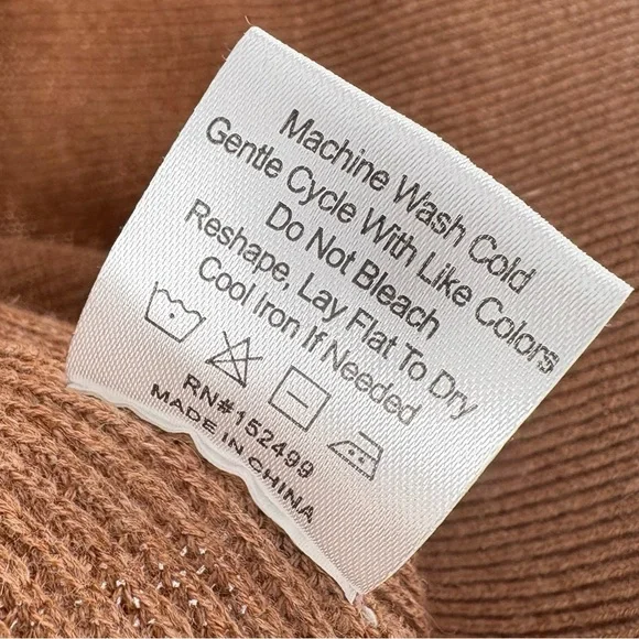 NWT Amour Vert Lily Rib-Knit Cropped Cardigan Sweater | Sz Medium | Camel Tan - Picture 12 of 13